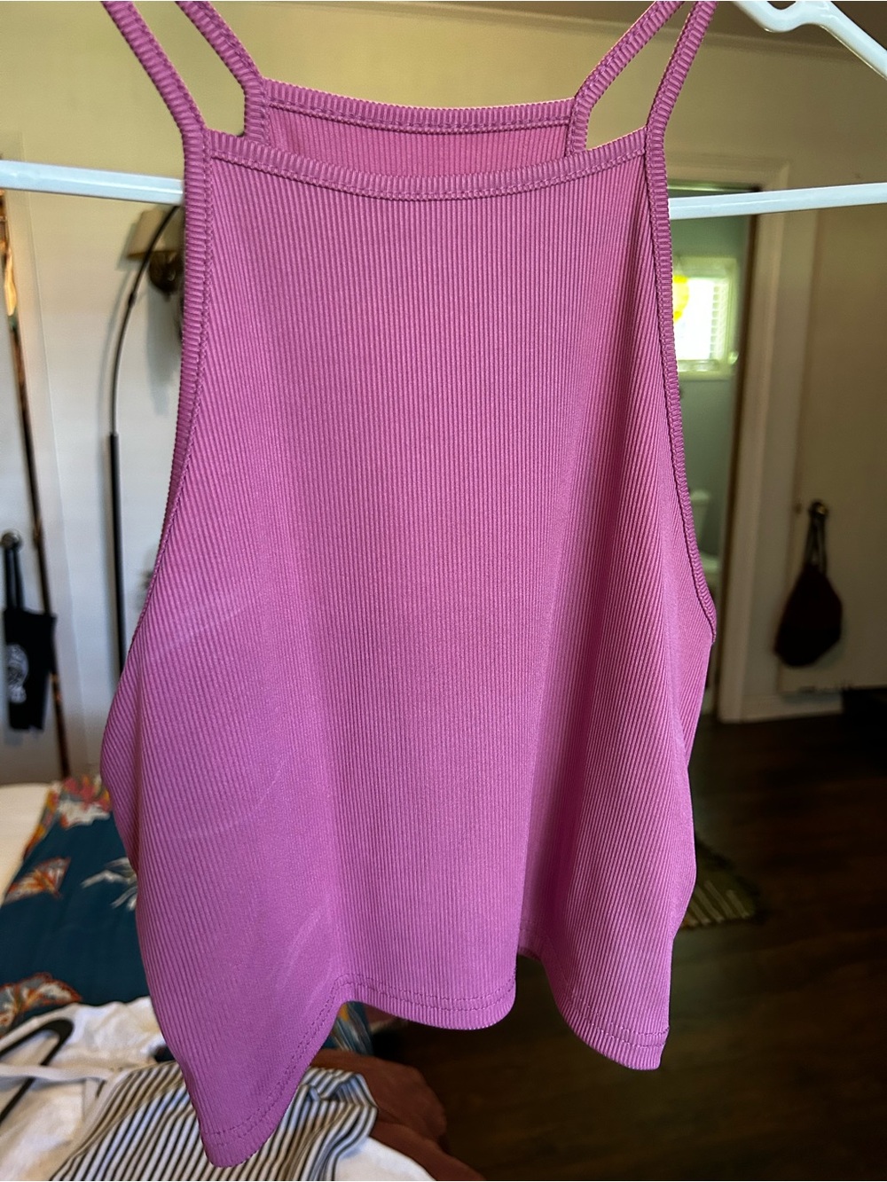 Ribbed Pink Tank Top